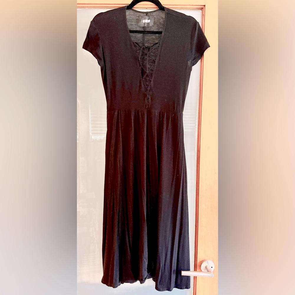 REFORMATION jersey dress with tie-front detail size L (fits M-L)